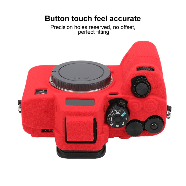 For Sony ILCE7RM5 / A7R5 Litchi Texture Soft Silicone Protective Case(Red) - Protective Case by PMC Jewellery | Online Shopping South Africa | PMC Jewellery