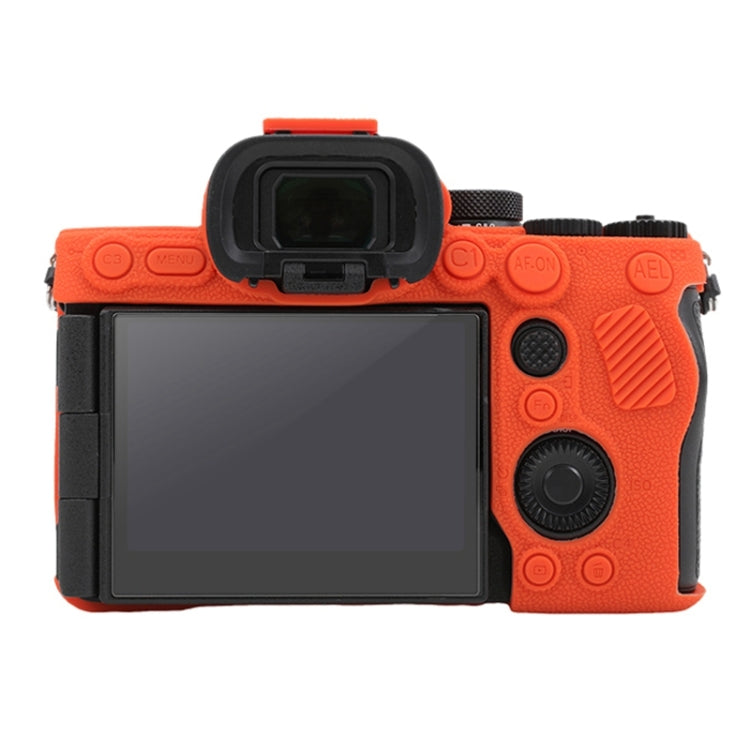 For Sony ILCE7RM5 / A7R5 Litchi Texture Soft Silicone Protective Case(Orange) - Protective Case by PMC TechLife | Online Shopping South Africa | PMC TechLife | Buy Now Pay Later Mobicred