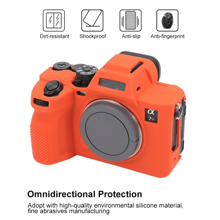 For Sony ILCE7RM5 / A7R5 Litchi Texture Soft Silicone Protective Case(Orange) - Protective Case by PMC TechLife | Online Shopping South Africa | PMC TechLife | Buy Now Pay Later Mobicred