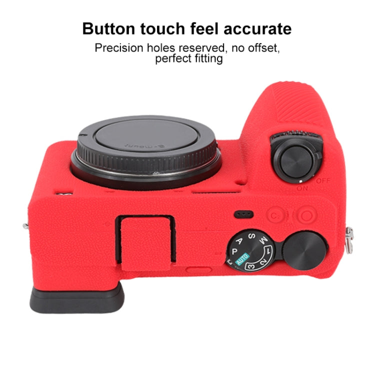 For Sony ILCE-6700 / A6700 Litchi Texture Soft Silicone Protective Case(Red) - Protective Case by PMC Jewellery | Online Shopping South Africa | PMC Jewellery