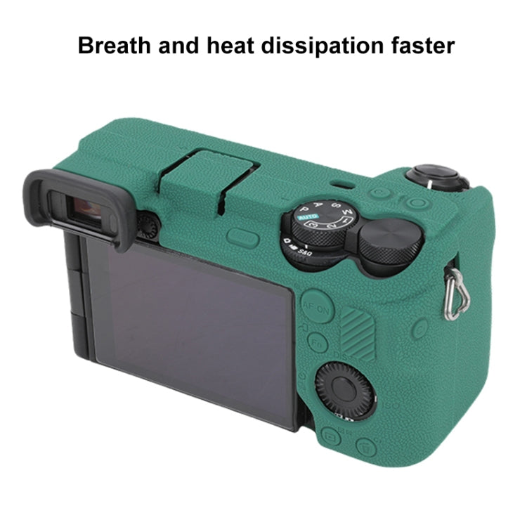 For Sony ILCE-6700 / A6700 Litchi Texture Soft Silicone Protective Case(Green) - Protective Case by PMC Jewellery | Online Shopping South Africa | PMC Jewellery