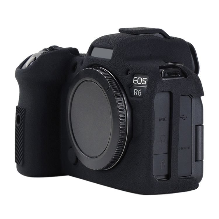 For Canon EOS R6 Mark II Litchi Texture Soft Silicone Protective Case(Black) - Protective Case by PMC TechLife | Online Shopping South Africa | PMC TechLife