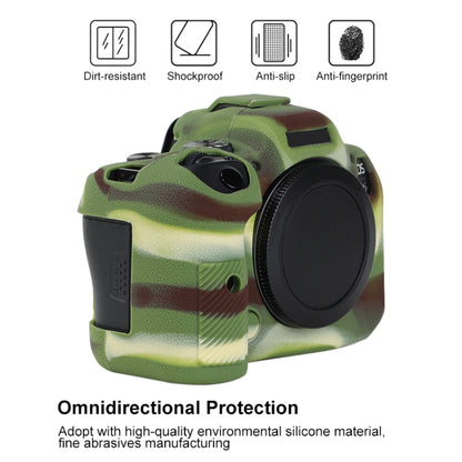 For Canon EOS R6 Mark II Litchi Texture Soft Silicone Protective Case(Camouflage) - Protective Case by PMC Jewellery | Online Shopping South Africa | PMC Jewellery