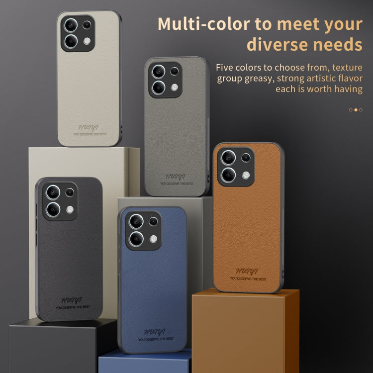 For Redmi Note 13 4G HUIYI Leather Magnetic Phone Case(Black) - Xiaomi Cases by PMC TechLife | Online Shopping South Africa | PMC TechLife | Buy Now Pay Later Mobicred