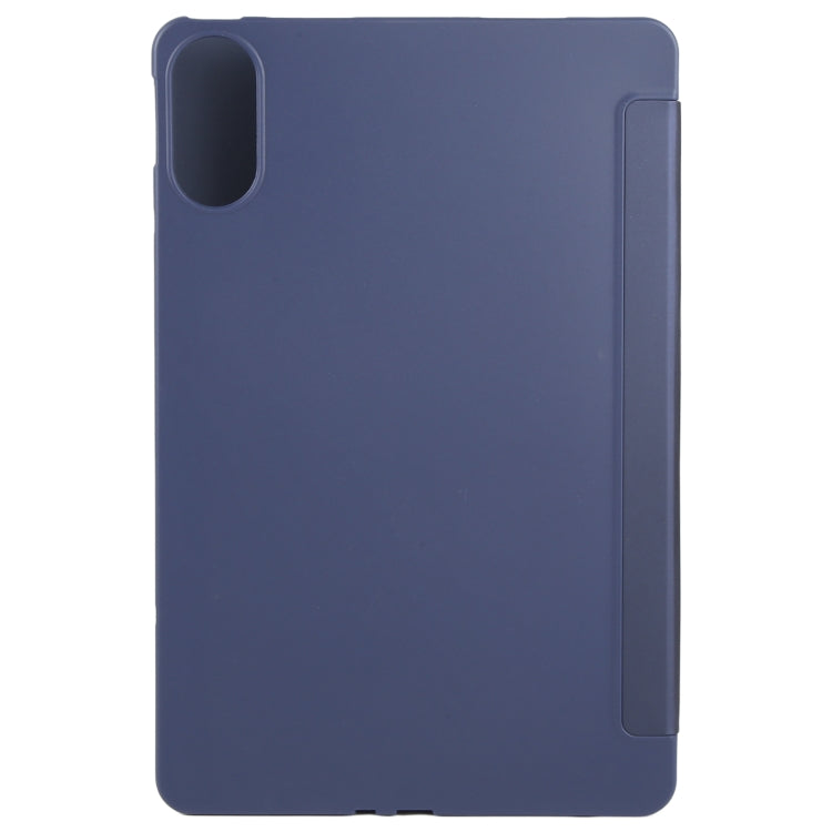 For Huawei MatePad SE 11 2024 Tri-fold Silicone Leather Tablet Case(Dark Blue) - Huawei by PMC Jewellery | Online Shopping South Africa | PMC Jewellery | Buy Now Pay Later Mobicred