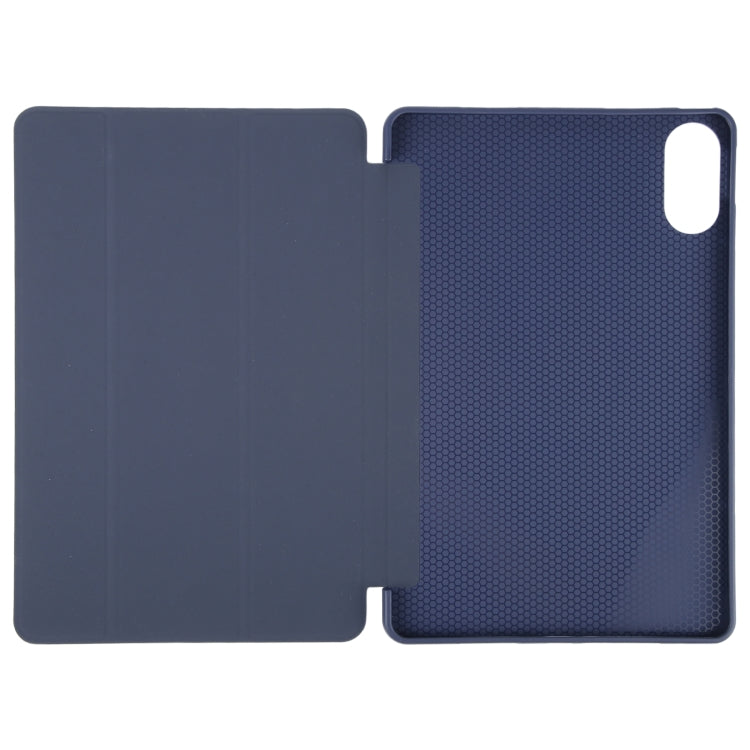 For Huawei MatePad SE 11 2024 Tri-fold Silicone Leather Tablet Case(Dark Blue) - Huawei by PMC Jewellery | Online Shopping South Africa | PMC Jewellery | Buy Now Pay Later Mobicred