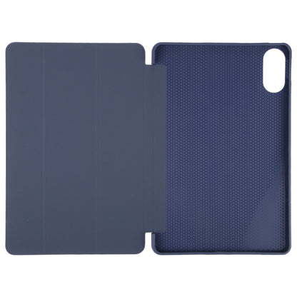 For Huawei MatePad SE 11 2024 Tri-fold Silicone Leather Tablet Case(Dark Blue) - Huawei by PMC Jewellery | Online Shopping South Africa | PMC Jewellery | Buy Now Pay Later Mobicred