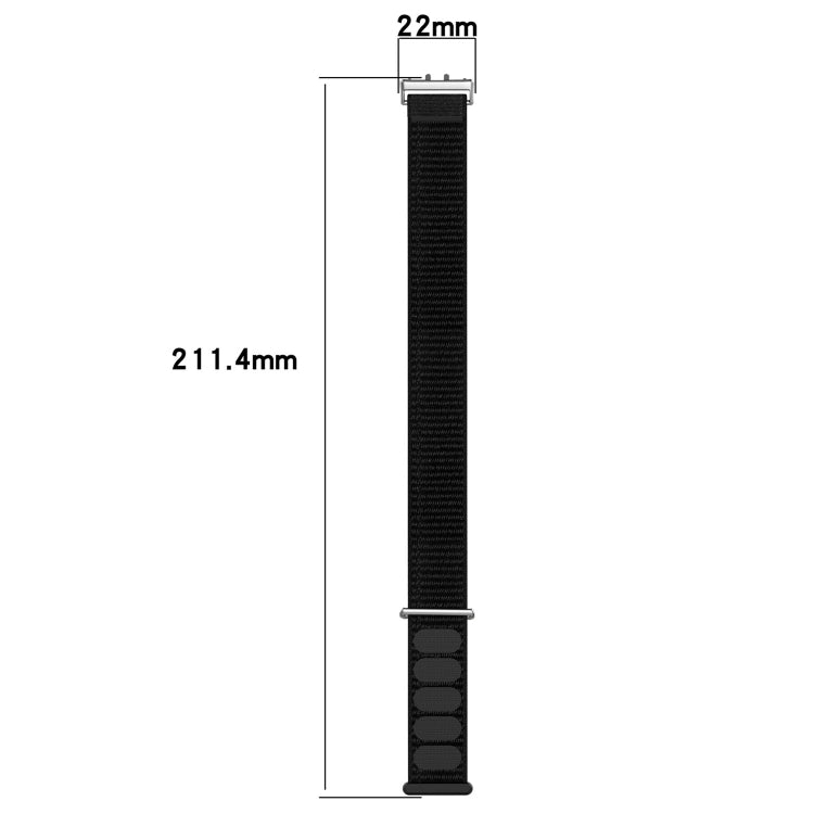 For Samsung Galaxy Fit 3 Nylon Loop Hook and Loop Fastener Watch Band(Black) - Watch Bands by PMC Jewellery | Online Shopping South Africa | PMC Jewellery