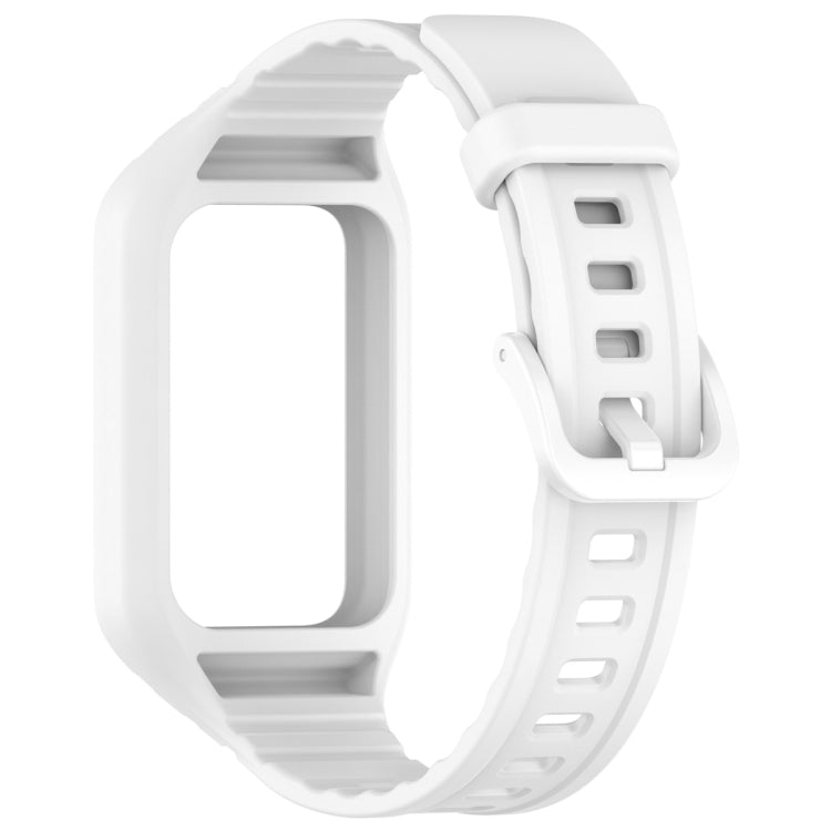 For Honor Band 9 Armor Integrated Silicone Watch Band(White) - Watch Bands by PMC TechLife | Online Shopping South Africa | PMC TechLife