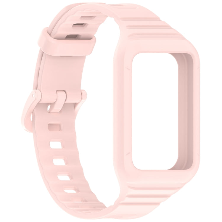 For Honor Band 9 Armor Integrated Silicone Watch Band(Light Pink) - Watch Bands by PMC Jewellery | Online Shopping South Africa | PMC Jewellery