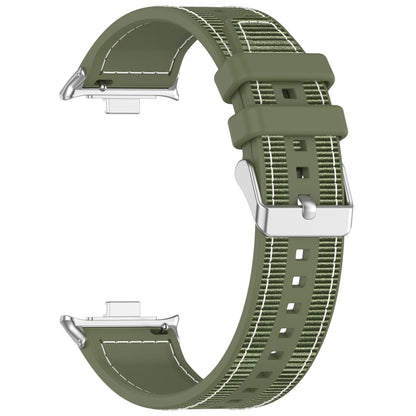 For Xiaomi Mi Band 8 Pro / Redmi Watch 4 Ordinary Buckle Hybrid Nylon Braid Silicone Watch Band(Green) - Watch Bands by PMC Jewellery | Online Shopping South Africa | PMC Jewellery