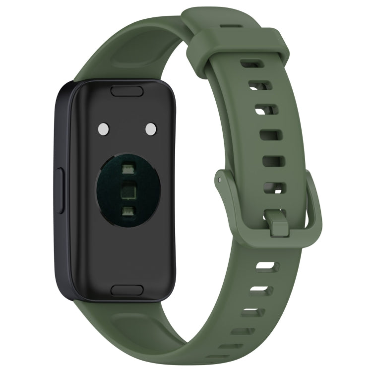 For Huawei Band 9 / 9 NFC Solid Color Colorful Buckle Silicone Watch Band(Dark Green) - Watch Bands by PMC Jewellery | Online Shopping South Africa | PMC Jewellery