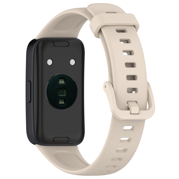 For Huawei Band 10 / 9 / 8 Solid Color Colorful Buckle Silicone Watch Band(Ivory White) - Watch Bands by PMC TechLife | Online Shopping South Africa | PMC TechLife | Buy Now Pay Later Mobicred