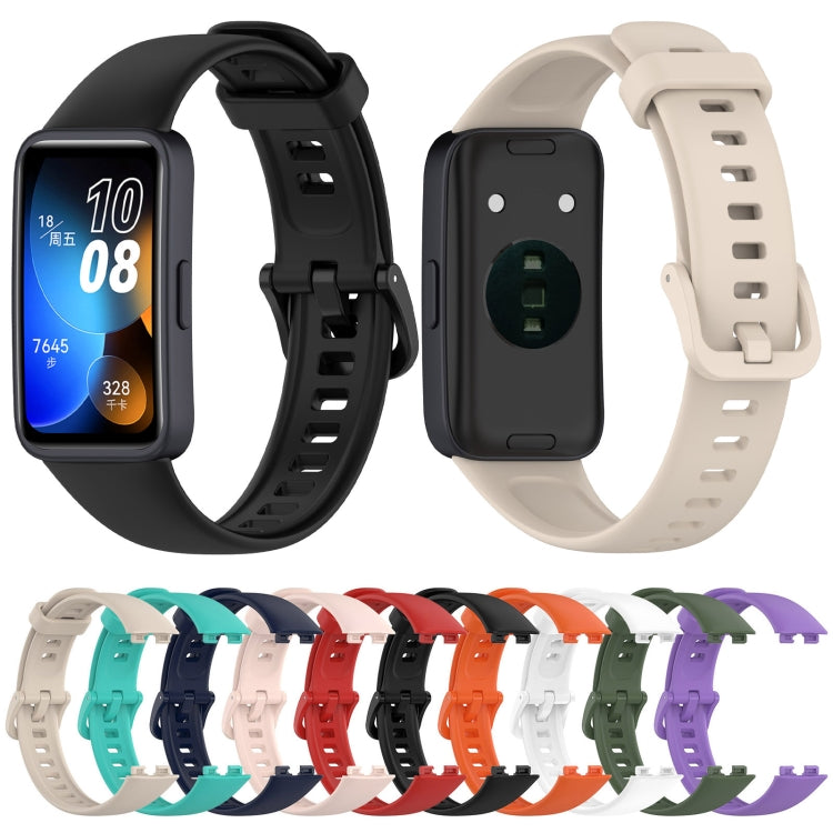 For Huawei Band 10 / 9 / 8 Solid Color Colorful Buckle Silicone Watch Band(Black) - Watch Bands by PMC TechLife | Online Shopping South Africa | PMC TechLife | Buy Now Pay Later Mobicred