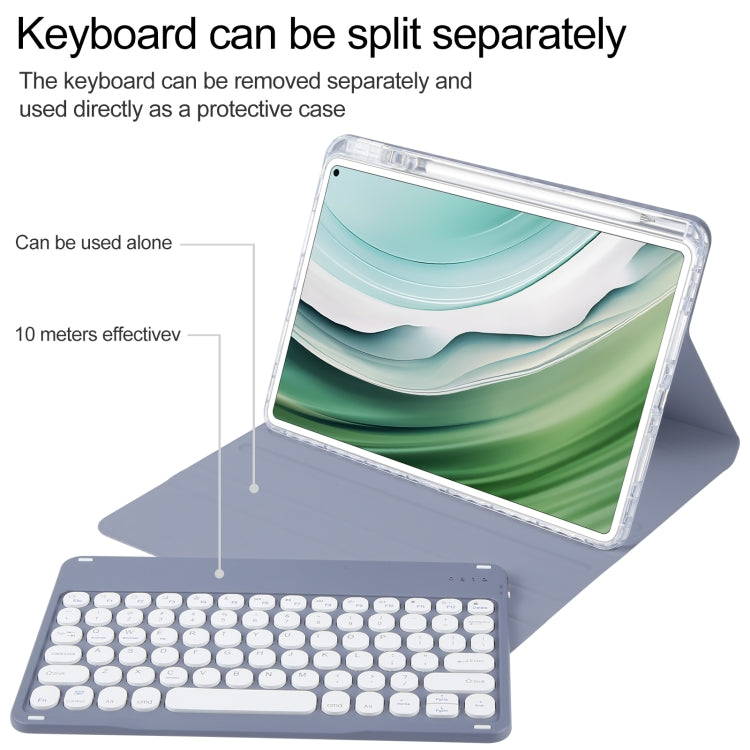 For Huawei MatePad Pro 11 2024 / 2022 Round Button Bluetooth Keyboard Rotatable Holder Leather Case(Lavender Purple) - Huawei Keyboard by PMC TechLife | Online Shopping South Africa | PMC TechLife