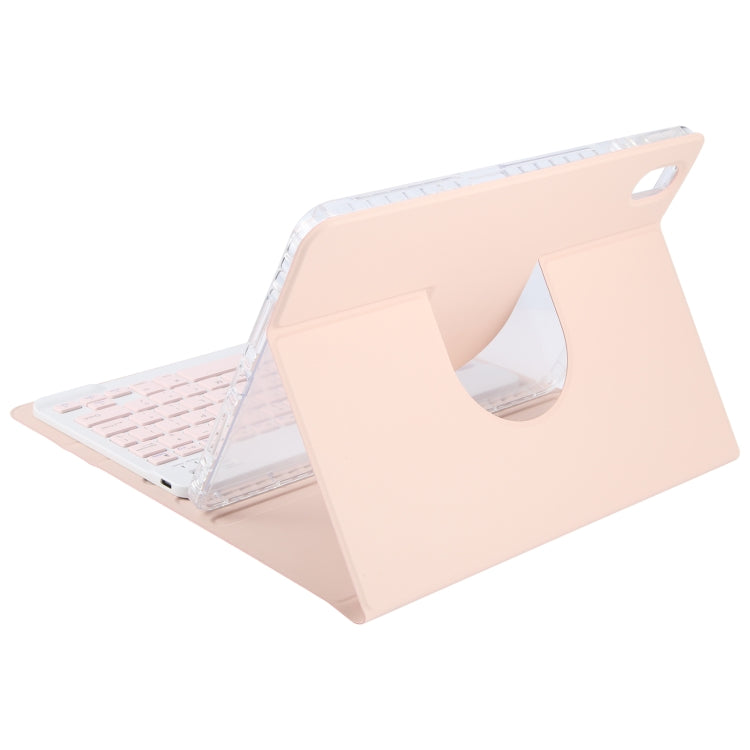 For Huawei MatePad 11 2023 / 2021 Square Button Bluetooth Keyboard Rotatable Holder Leather Case(Rose Gold) - Huawei Keyboard by PMC TechLife | Online Shopping South Africa | PMC TechLife