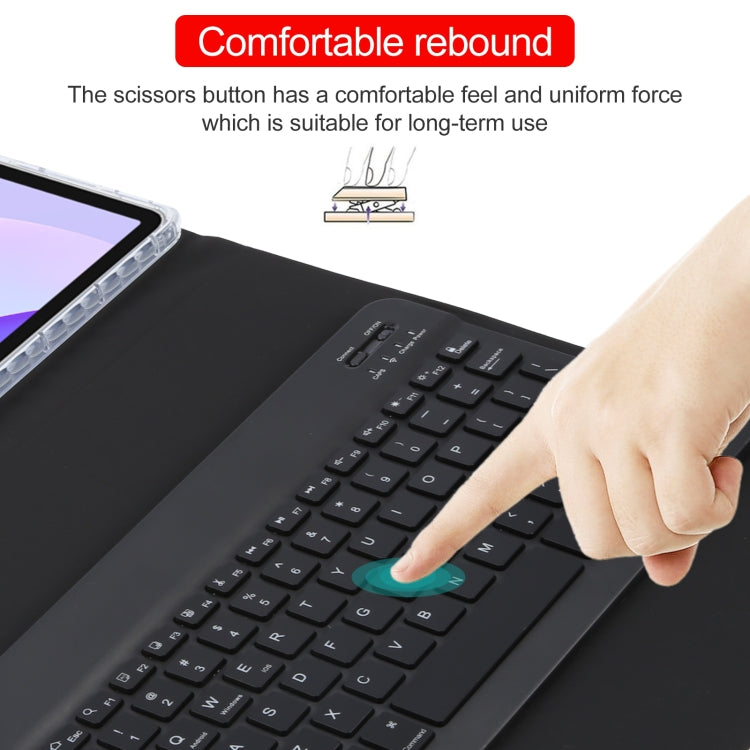 For Huawei MatePad 11 2023 / 2021 Square Button Backlight Bluetooth Keyboard Rotatable Holder Leather Case(Black) - Huawei Keyboard by PMC TechLife | Online Shopping South Africa | PMC TechLife