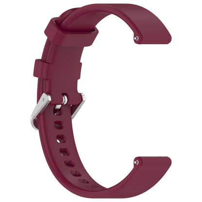 For Garmin Lily 2 14mm Silver Buckle Silicone Watch Band Wristband(Wine Red) - Watch Bands by PMC Jewellery | Online Shopping South Africa | PMC Jewellery