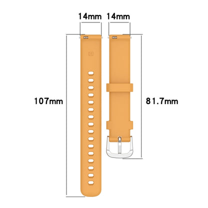 For Garmin Lily 2 14mm Silver Buckle Silicone Watch Band Wristband(Yellow) - Watch Bands by PMC Jewellery | Online Shopping South Africa | PMC Jewellery