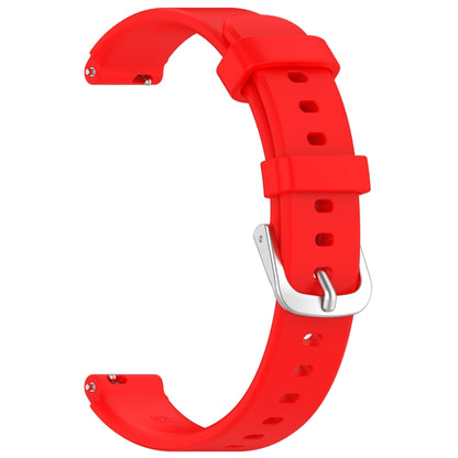 12mm Universal Solid Color Silver Buckle Silicone Watch Band(Red) - 20mm Bands by PMC Jewellery | Online Shopping South Africa | PMC Jewellery