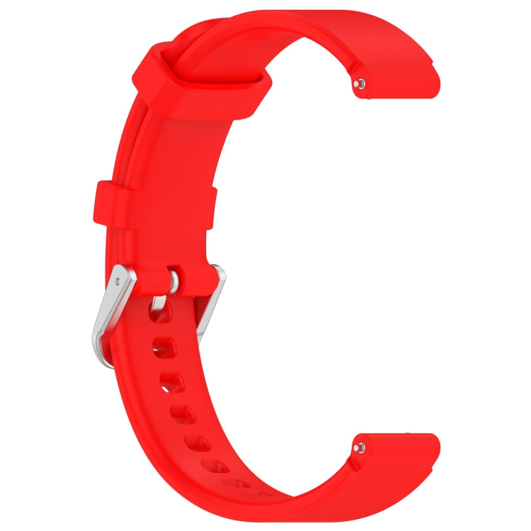 12mm Universal Solid Color Silver Buckle Silicone Watch Band(Red) - 20mm Bands by PMC Jewellery | Online Shopping South Africa | PMC Jewellery