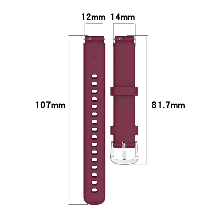 12mm Universal Solid Color Silver Buckle Silicone Watch Band(Purple) - 20mm Bands by PMC Jewellery | Online Shopping South Africa | PMC Jewellery