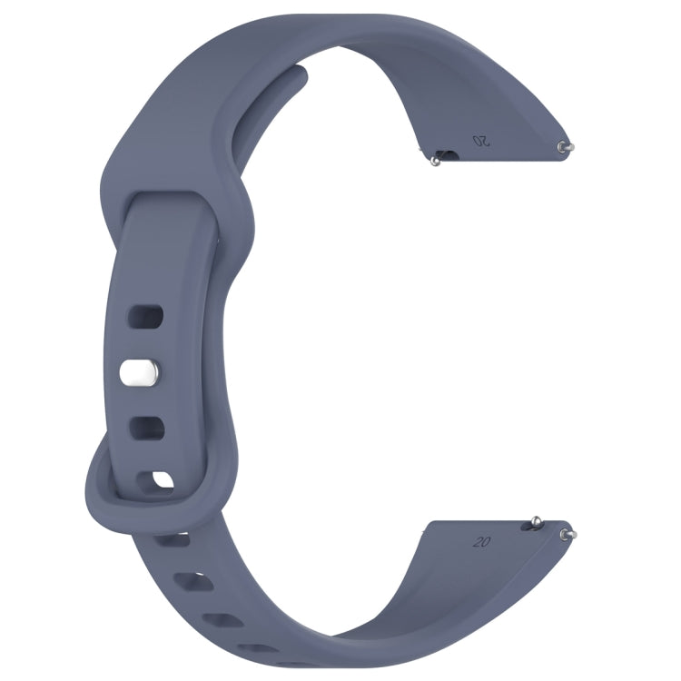 22mm Slim Reverse Buckle Silicone Watch Band(Blue Grey) - 22mm Bands by PMC Jewellery | Online Shopping South Africa | PMC Jewellery