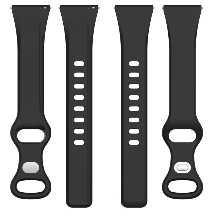 22mm Slim Reverse Buckle Silicone Watch Band(Black) - 22mm Bands by PMC Jewellery | Online Shopping South Africa | PMC Jewellery