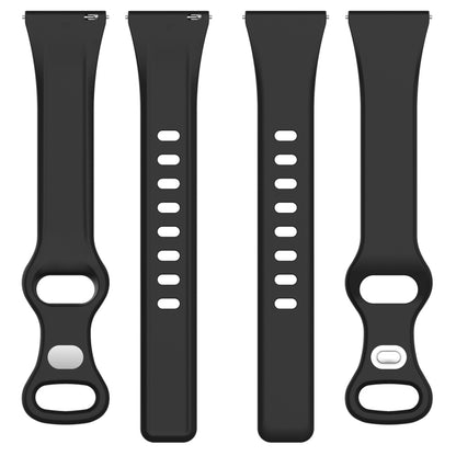 22mm Slim Reverse Buckle Silicone Watch Band(Black) - 22mm Bands by PMC Jewellery | Online Shopping South Africa | PMC Jewellery