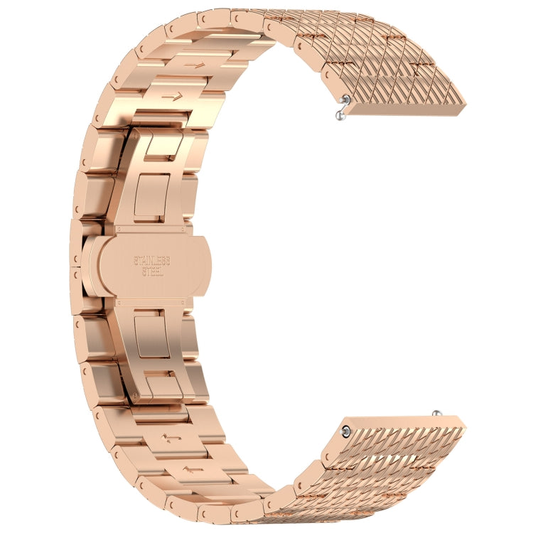 20mm Universal Twill Stainless Steel Watch Band(Rose Gold) - 20mm Bands by PMC Jewellery | Online Shopping South Africa | PMC Jewellery