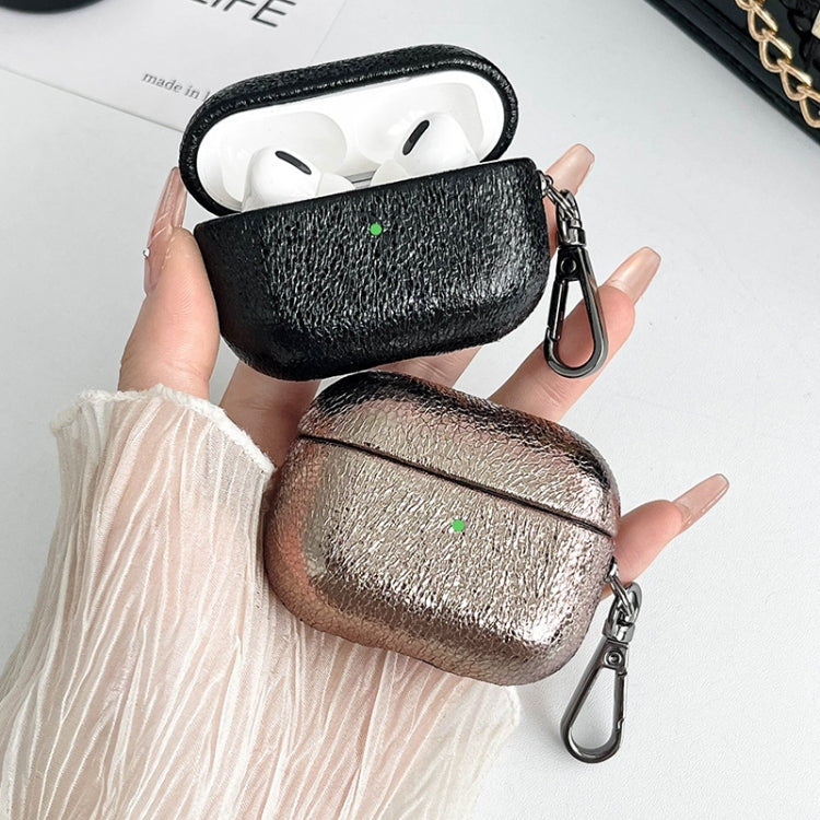 For AirPods Pro 2 Burst Leather Texture Bluetooth Earphone Protective Case(Black) - For AirPods Pro 2 by PMC Jewellery | Online Shopping South Africa | PMC Jewellery | Buy Now Pay Later Mobicred