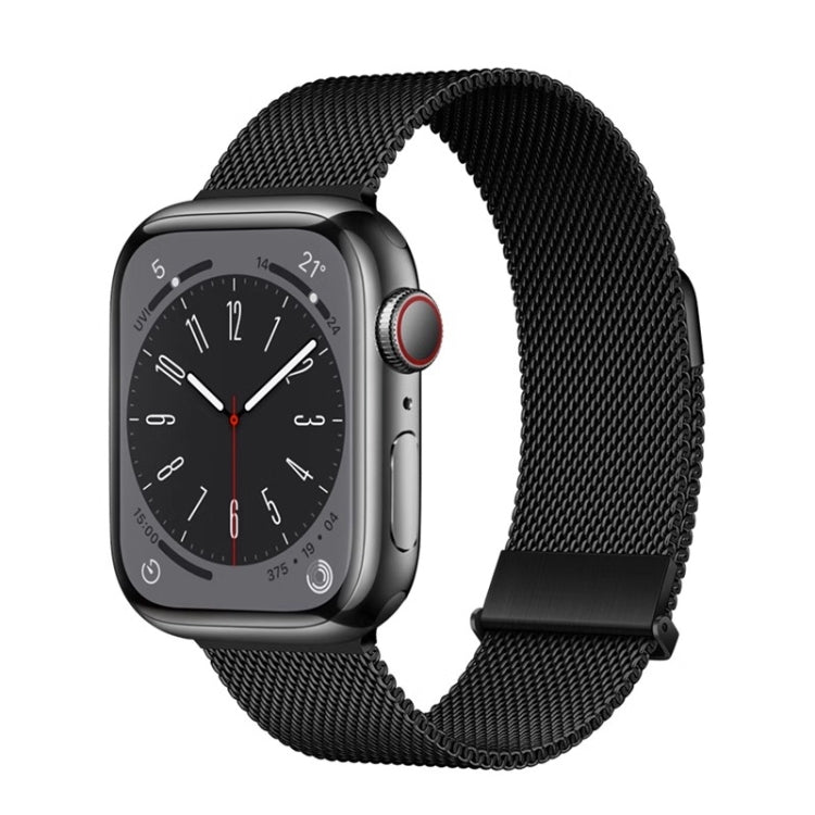 For Apple Watch Series 9 45mm ZGA Milanese Magnetic Metal Watch Band(Black) - Watch Bands by ZGA | Online Shopping South Africa | PMC Jewellery | Buy Now Pay Later Mobicred