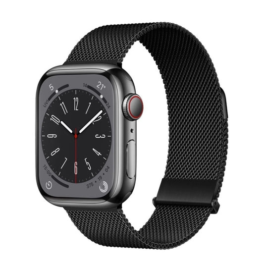 For Apple Watch Series 8 45mm ZGA Milanese Magnetic Metal Watch Band(Black) - Watch Bands by ZGA | Online Shopping South Africa | PMC Jewellery | Buy Now Pay Later Mobicred