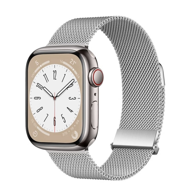 For Apple Watch SE 2022 44mm ZGA Milanese Magnetic Metal Watch Band(Silver) - Watch Bands by ZGA | Online Shopping South Africa | PMC Jewellery | Buy Now Pay Later Mobicred