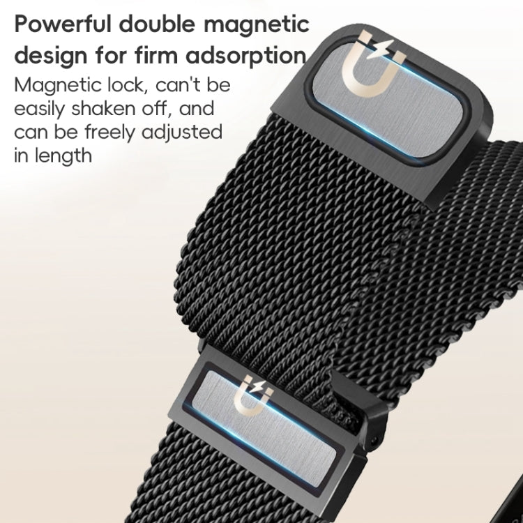 For Apple Watch SE 2023 44mm ZGA Milanese Magnetic Metal Watch Band(Black) - Watch Bands by ZGA | Online Shopping South Africa | PMC Jewellery | Buy Now Pay Later Mobicred