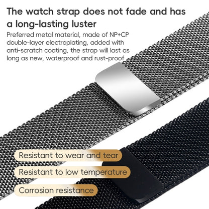 For Apple Watch Series 4 44mm ZGA Milanese Magnetic Metal Watch Band(Black) - Watch Bands by ZGA | Online Shopping South Africa | PMC Jewellery | Buy Now Pay Later Mobicred