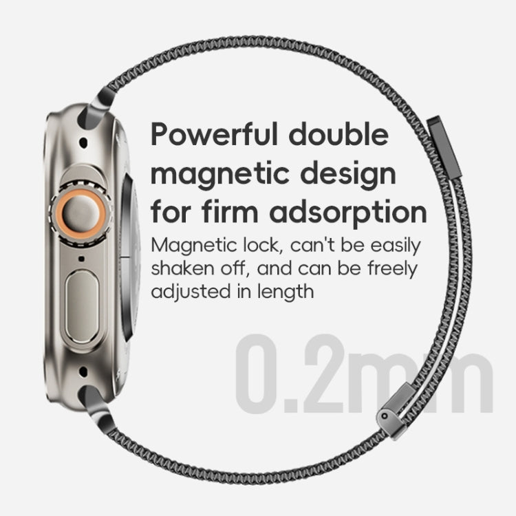 For Apple Watch Series 9 45mm ZGA Milanese Magnetic Metal Watch Band(Black) - Watch Bands by ZGA | Online Shopping South Africa | PMC Jewellery | Buy Now Pay Later Mobicred