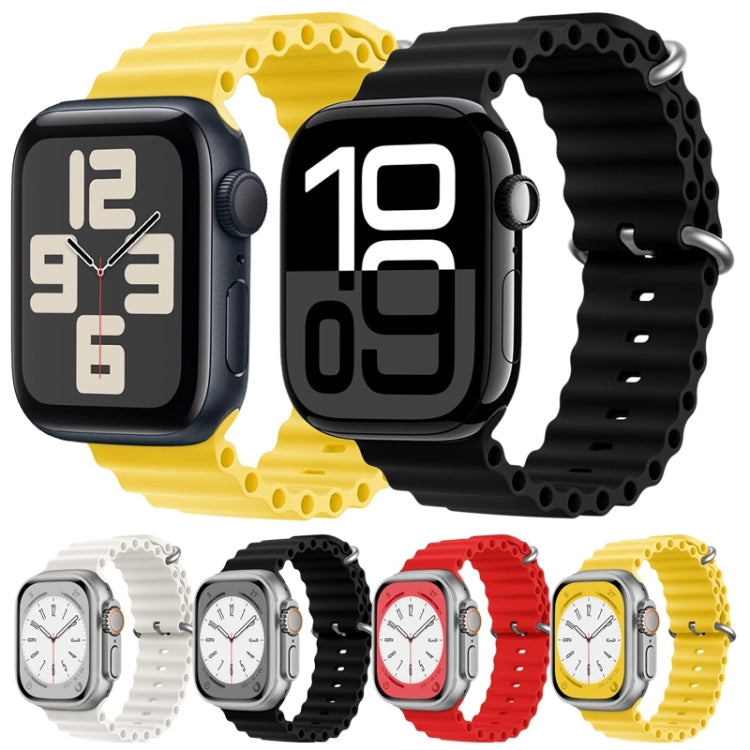 For Apple Watch 42mm ZGA Ocean Silicone Watch Band(White) - Watch Bands by ZGA | Online Shopping South Africa | PMC TechLife | Buy Now Pay Later Mobicred