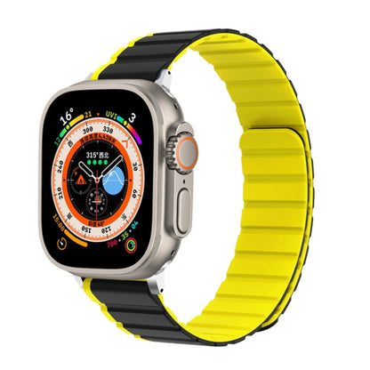 For Apple Watch Ultra 2 49mm ZGA Two Color Magnetic Silicone Watch Band(Grey+Yellow) - Watch Bands by ZGA | Online Shopping South Africa | PMC Jewellery | Buy Now Pay Later Mobicred