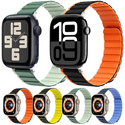 For Apple Watch Series 7 45mm ZGA Two Color Magnetic Silicone Watch Band(Dark Blue+Light Blue) - Watch Bands by ZGA | Online Shopping South Africa | PMC Jewellery | Buy Now Pay Later Mobicred