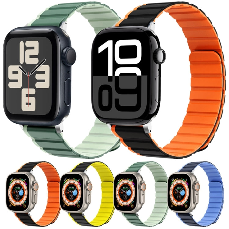 For Apple Watch Ultra 2 49mm ZGA Two Color Magnetic Silicone Watch Band(Grey+Yellow) - Watch Bands by ZGA | Online Shopping South Africa | PMC Jewellery | Buy Now Pay Later Mobicred