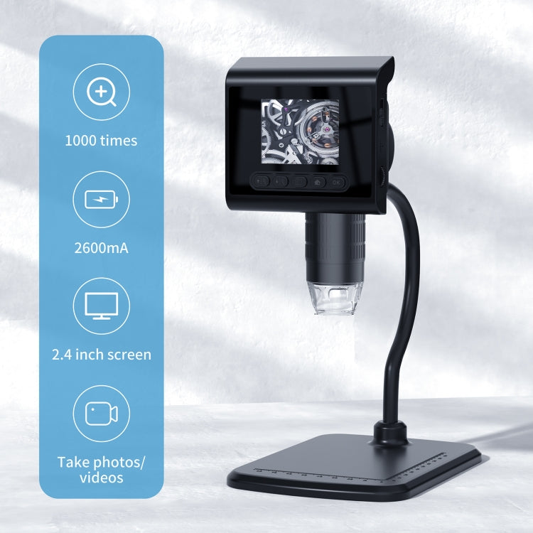 P190 1000X Desktop HD Digital Microscope with 2.4 inch Screen - Digital Microscope by PMC TechLife | Online Shopping South Africa | PMC TechLife | Buy Now Pay Later Mobicred
