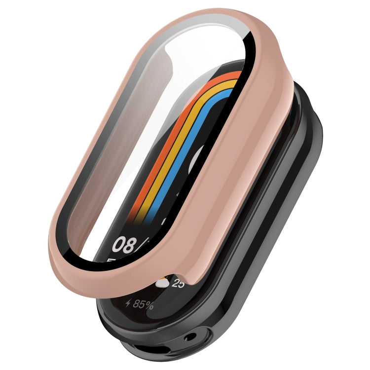 For Xiaomi Mi Band 8 PC + Tempered Film Integrated Protective Watch Case(Pink) - Watch Cases by PMC TechLife | Online Shopping South Africa | PMC TechLife