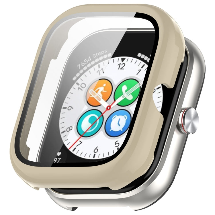 For Honor Choice Haylou Watch PC + Tempered Film Integrated Protective Watch Case(Ivory White) - Watch Cases by PMC TechLife | Online Shopping South Africa | PMC TechLife | Buy Now Pay Later Mobicred