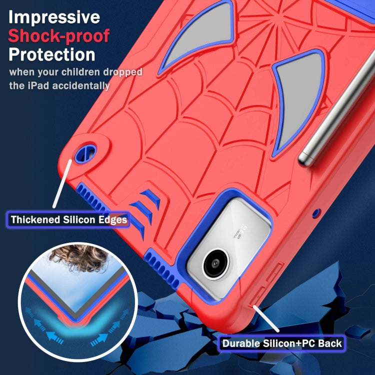 For Lenovo Tab M11/ Xiaoxin Pad 11 2024 Fold-Holder Spider Silicone Hybrid PC Tablet Case(Red Blue) - Lenovo by PMC Jewellery | Online Shopping South Africa | PMC Jewellery | Buy Now Pay Later Mobicred