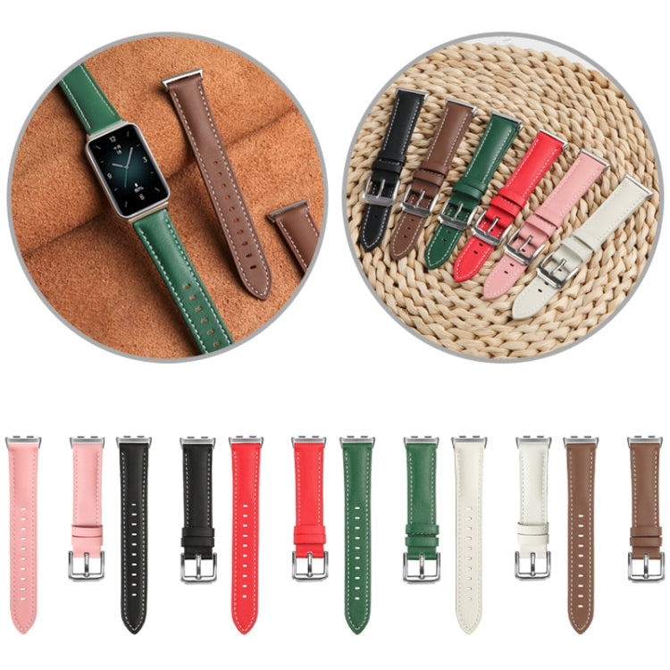 For Honor Band 9 Genuine Leather Watch Band(Black) - Watch Bands by PMC TechLife | Online Shopping South Africa | PMC TechLife