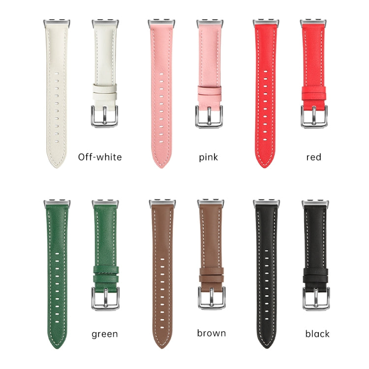 For Honor Band 9 Genuine Leather Watch Band(Creamy White) - Watch Bands by PMC TechLife | Online Shopping South Africa | PMC TechLife