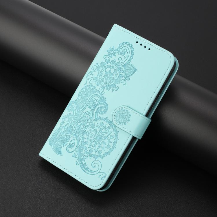 For iPhone 17 Air Datura Flower Embossed Flip Leather Phone Case(Light Blue) - free shipping - PMc TechLife - Order now!