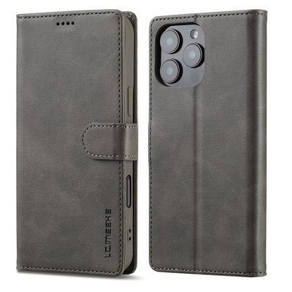 LC.IMEEKE Calf Texture Horizontal Flip Leather Case For iPhone 16 Pro Max(Grey) - iPhone 16 Pro Max Cases by LC.IMEEKE | Online Shopping South Africa | PMC Jewellery | Buy Now Pay Later Mobicred