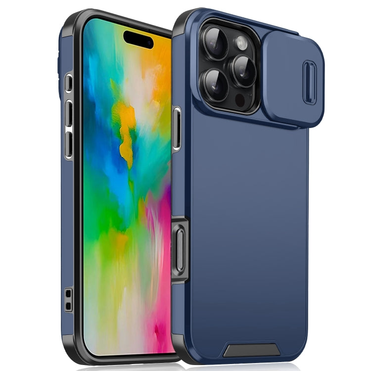For iPhone 16 Pro Sliding Camshield TPU + PC Phone Case(Blue) - iPhone 16 Pro Cases by PMC TechLife | Online Shopping South Africa | PMC TechLife | Buy Now Pay Later Mobicred